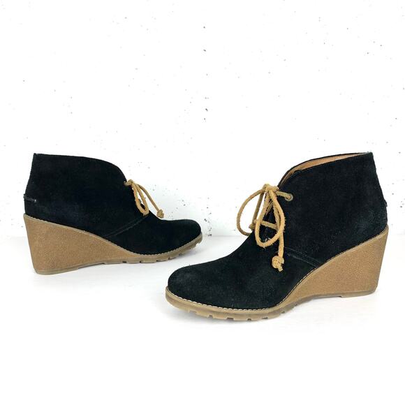 Sperry Womens Stella Prow Wedge Ankle Booties Black Suede Lace Up Chukka Size 10 - Picture 7 of 11